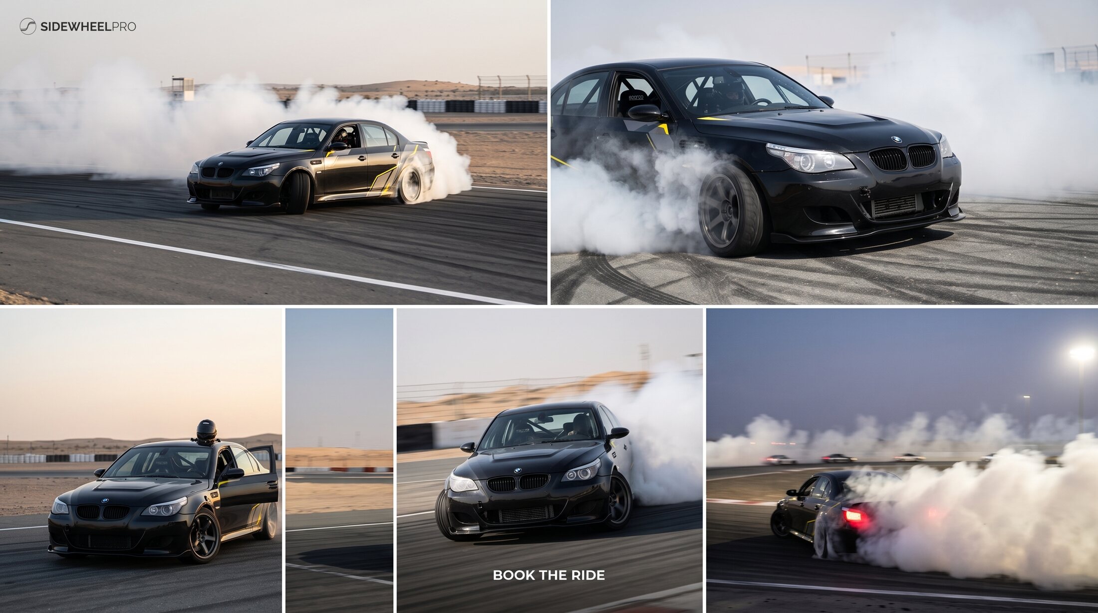 2008 BMW 5 Series drifting at Emirates Motorplex
